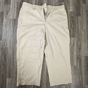Sag Harbor Stretch Beige Capri Pants Women’s Size 14 Casual Trousers Zip Fly